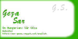 geza sar business card