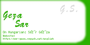 geza sar business card